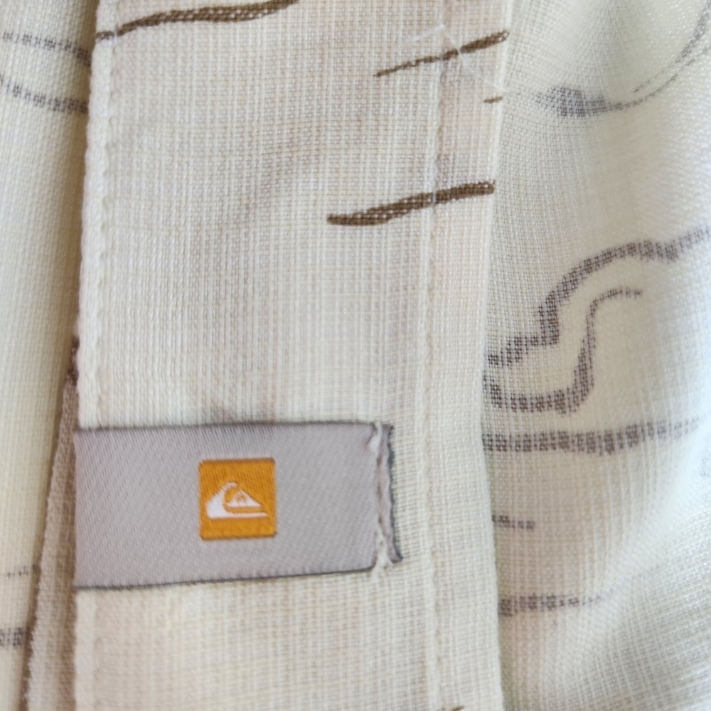 Quick Silver Waterman Men's L Cream Island Fish Boats Patterned Shirt - Picture 12 of 12